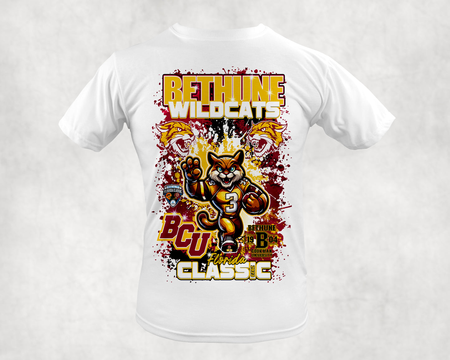 Bethune Cookman Florida Classic Centered Front or Front & Back T-Shirt Design