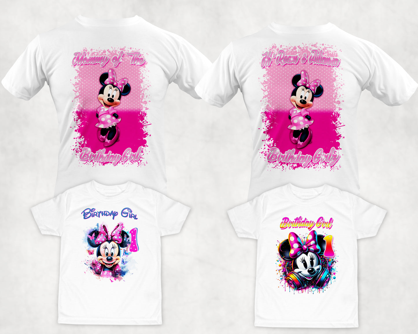 Centered Front Minnie Birthday Shirts