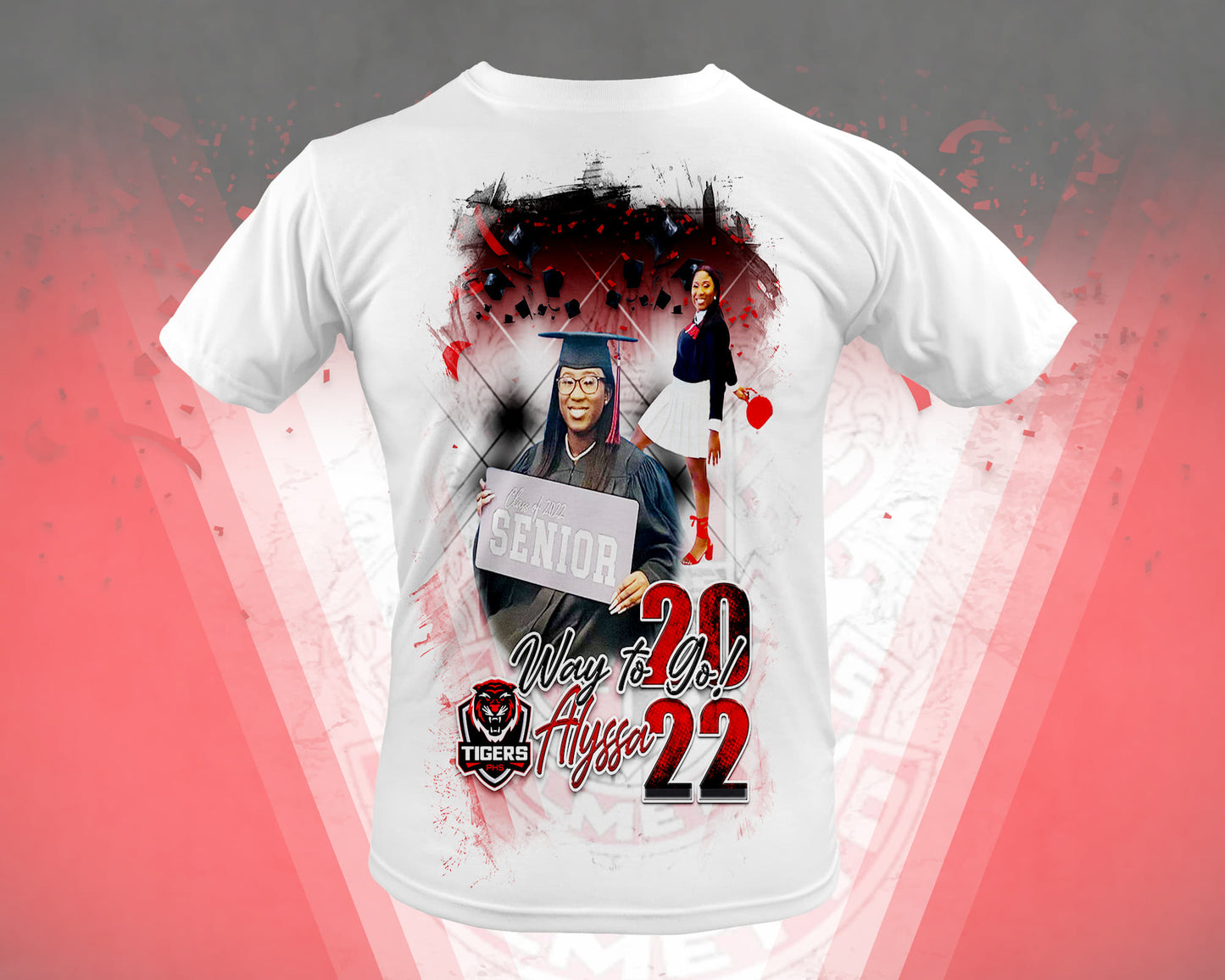 Confetti Graduation Hats Centered Front Graduation Design