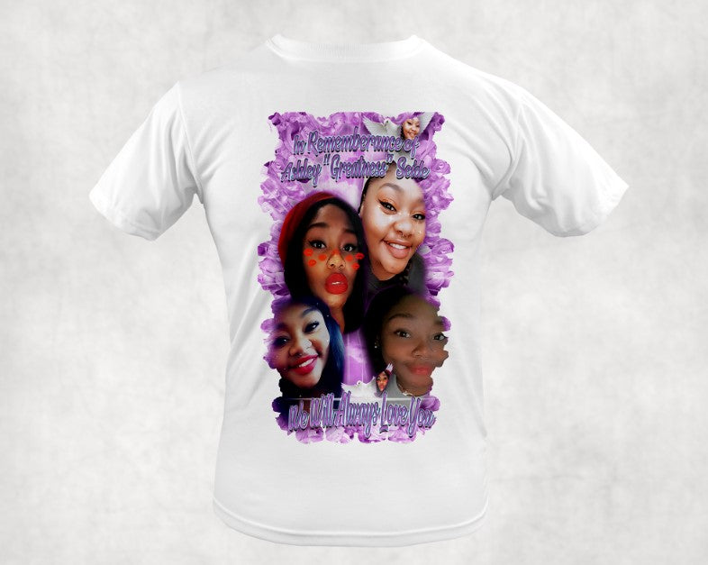 Centered Front Memorial T-Shirt Template