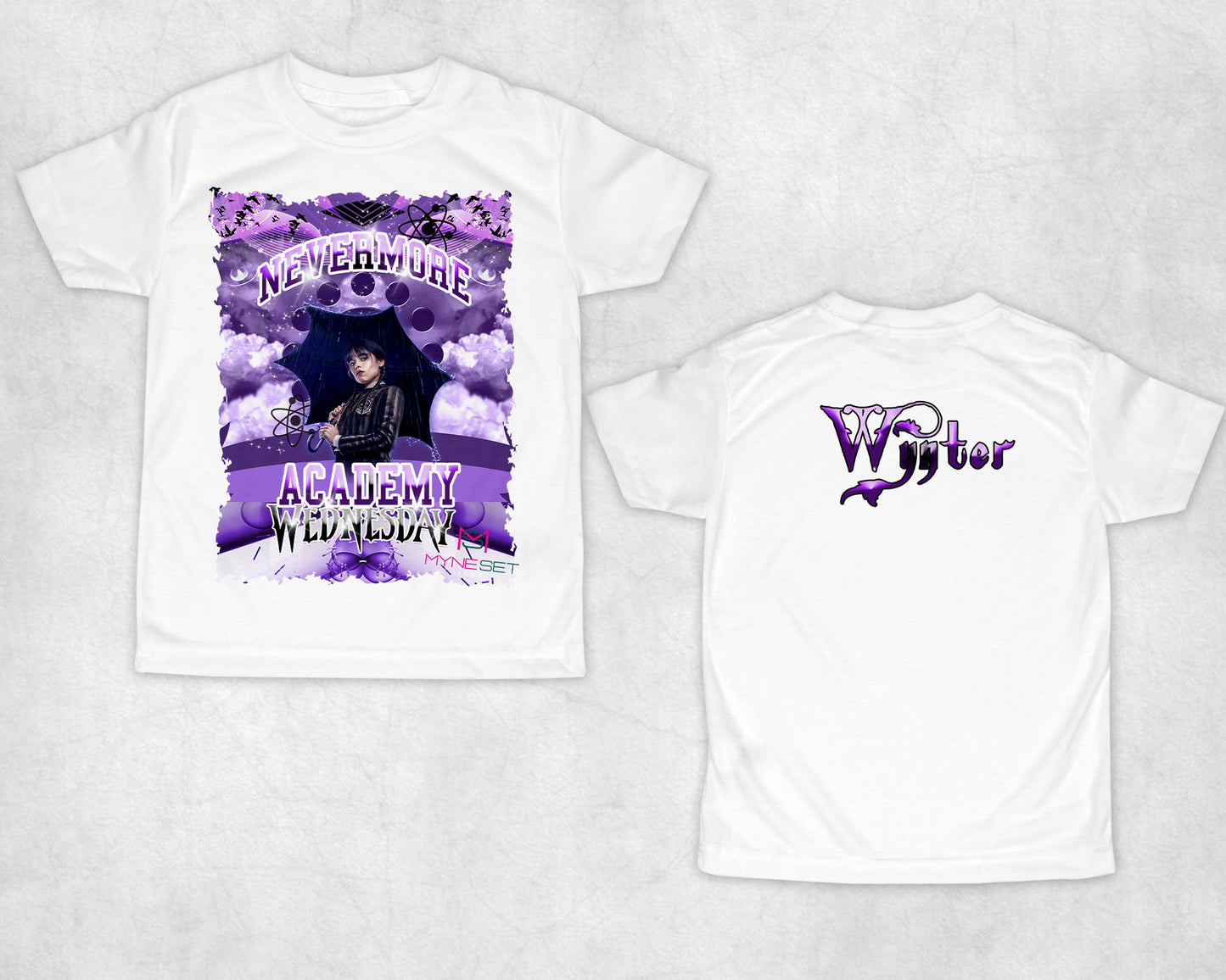 Nevermore Wednesday Centered Front Shirt Design T-Shirt