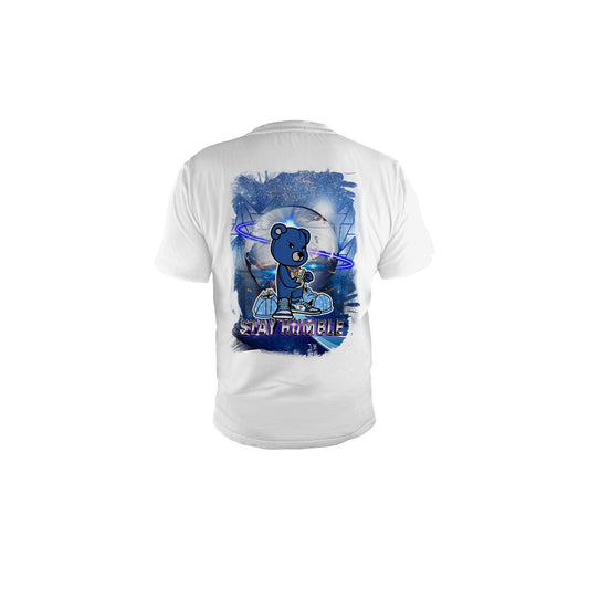 Stay Humble Teddy Bear Centered Front T-Shirt Design
