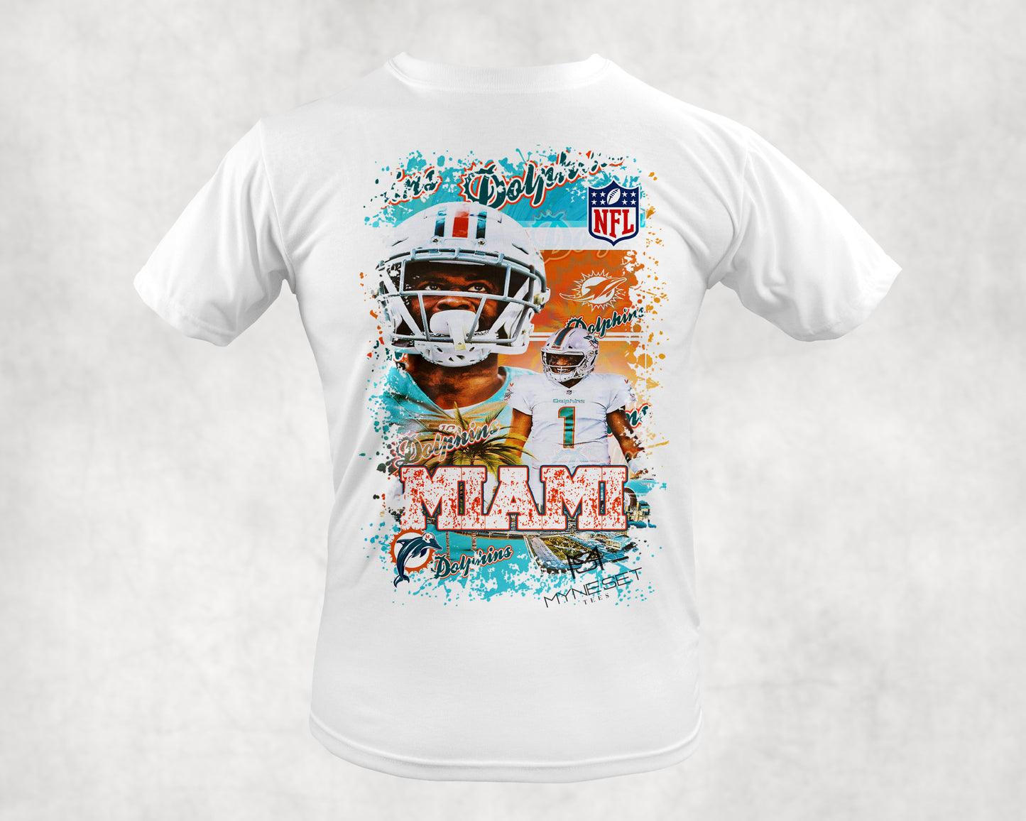 Miami Football Centered Front or Front & Back