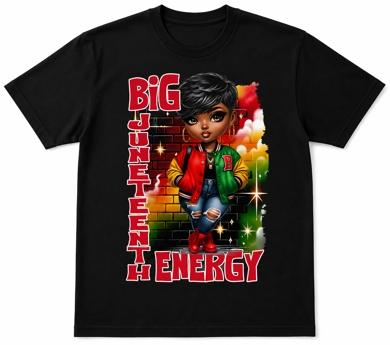 Big Juneteenth Energy – Melanin Queen Juneteenth T-Shirt