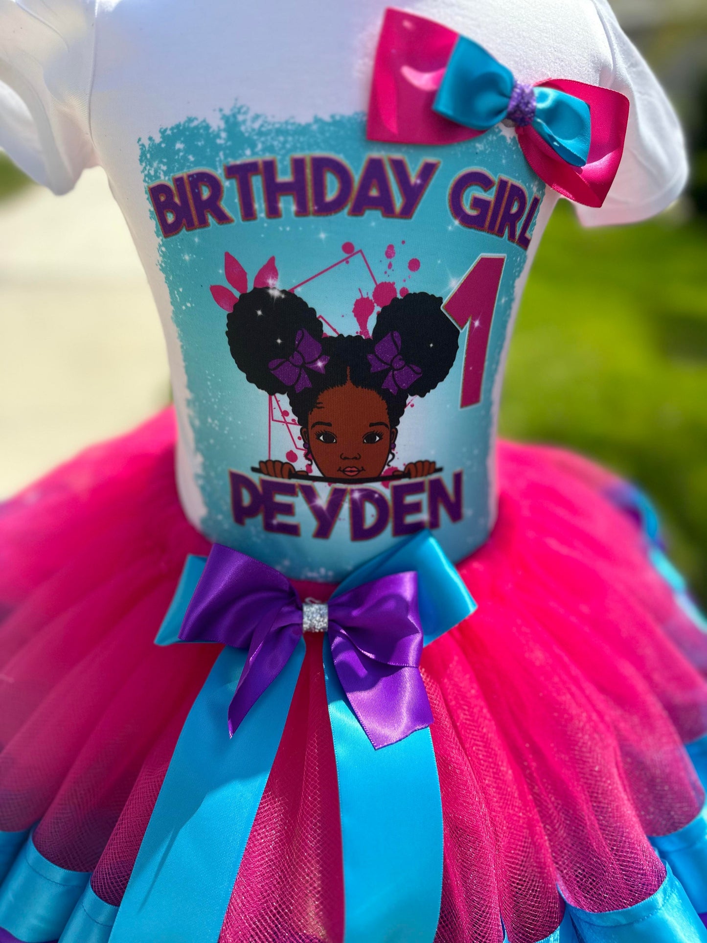 Peekaboo Afro Puffs Tutu Set