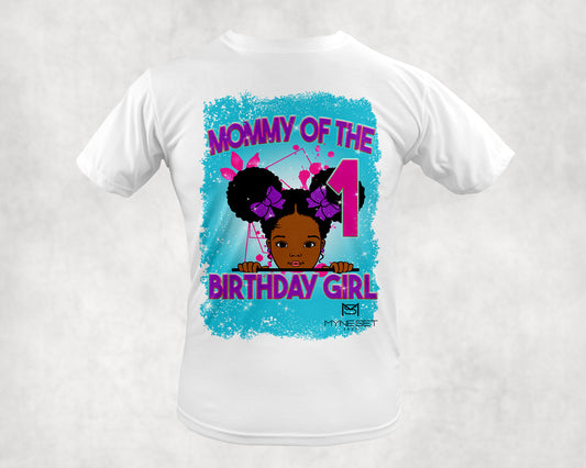 Peekaboo Afro Puff Birthday Family Shirts Centered Front