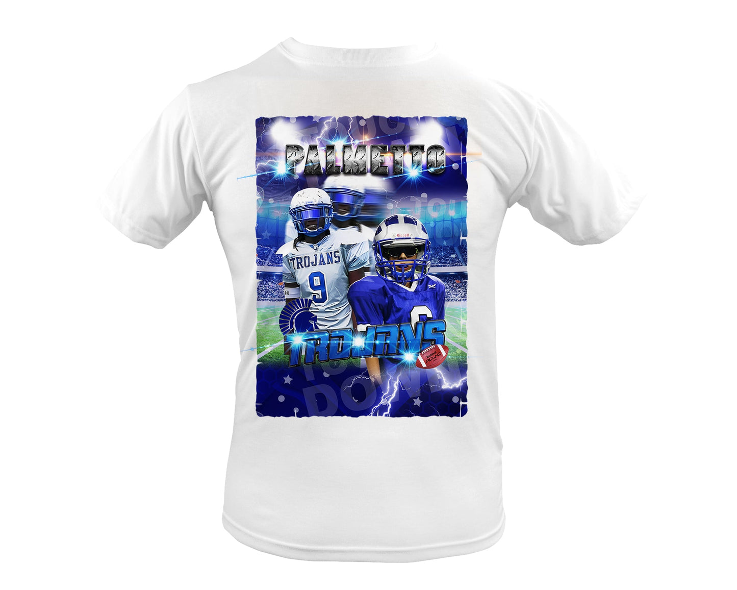 Palmetto Trojans Youth Football Centered Front T-Shirt Design