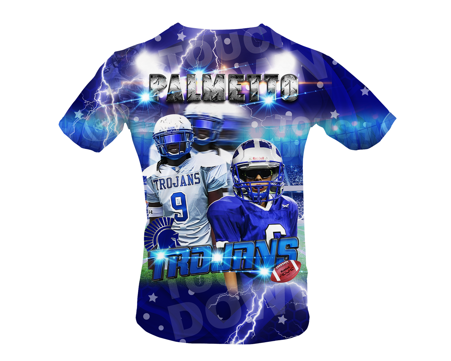 Palmetto Trojans Youth Football 3D Allover T-Shirt Design