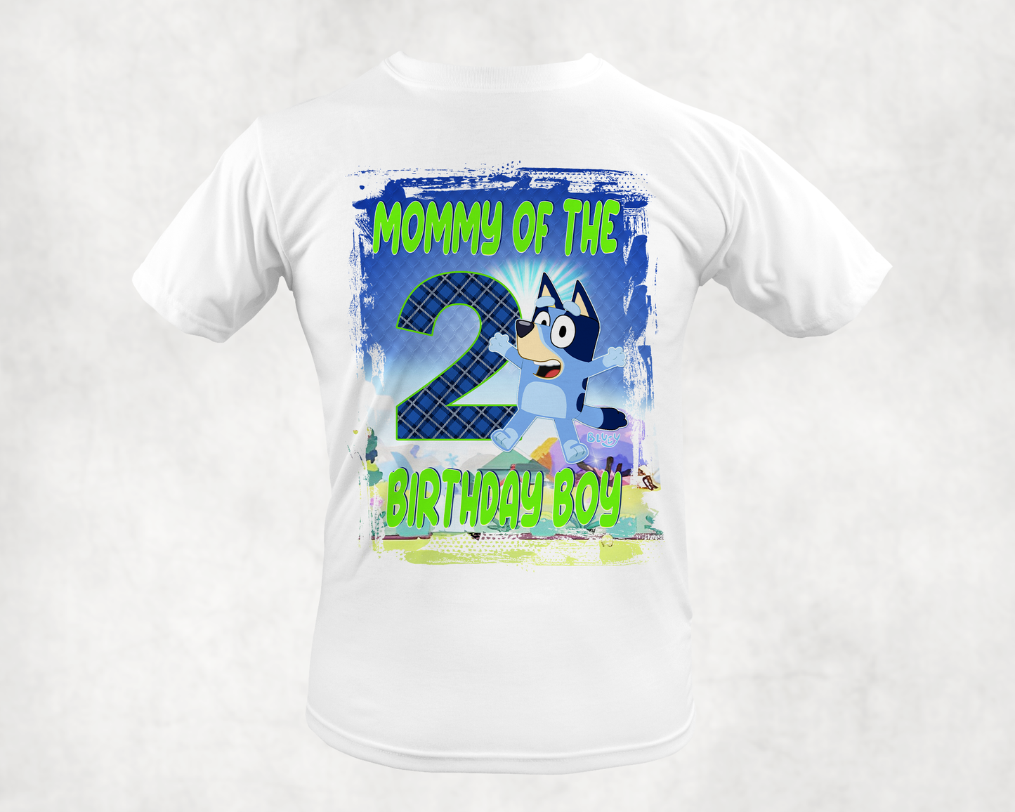 Bluey Boy Themed Family Shirts Centered Front