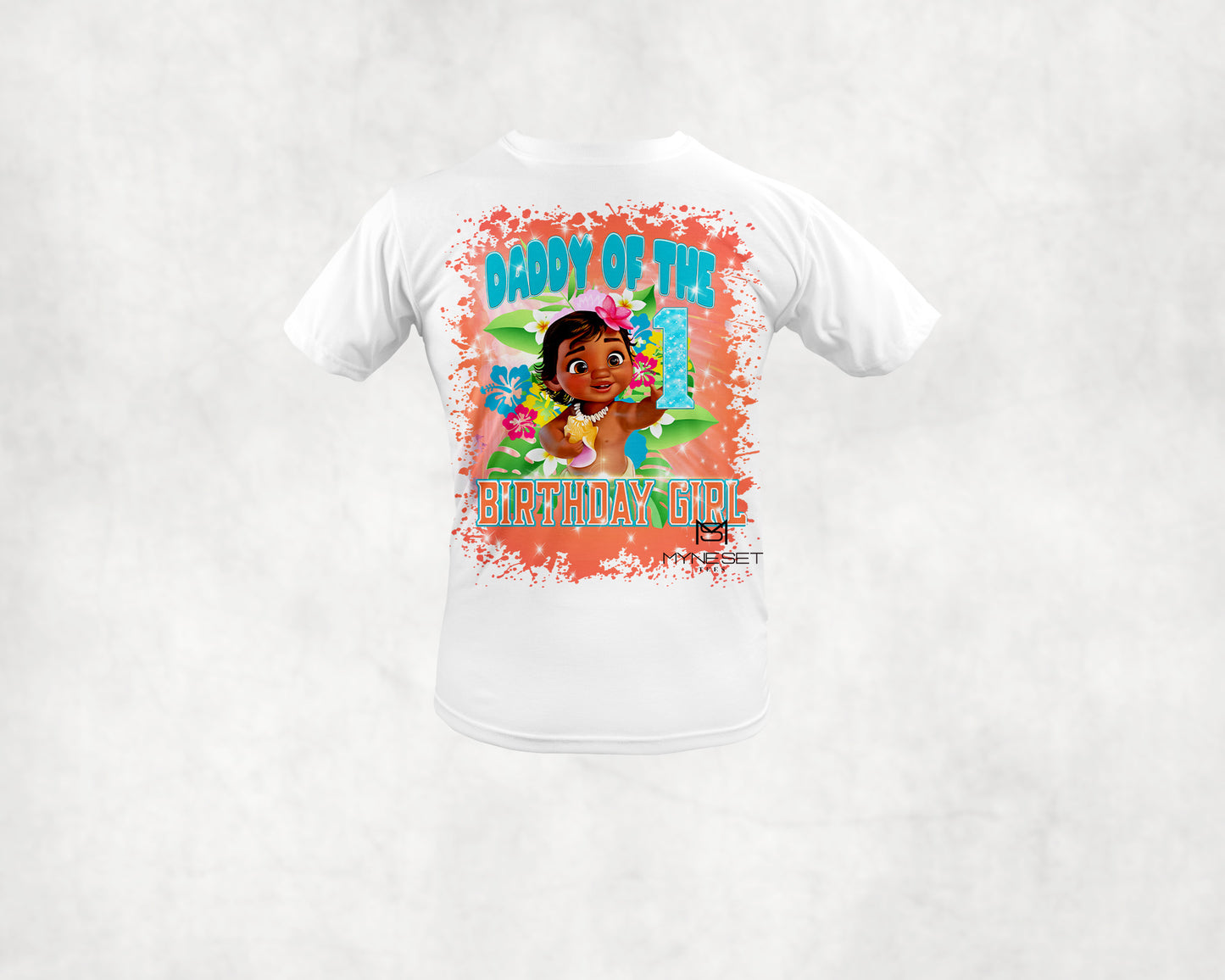 Moana Birthday Themed Family ShirtsCentered Front