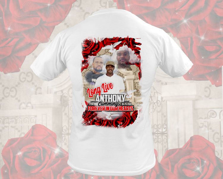 Red Roses Memorial Shirt Centered T-Shirt Design