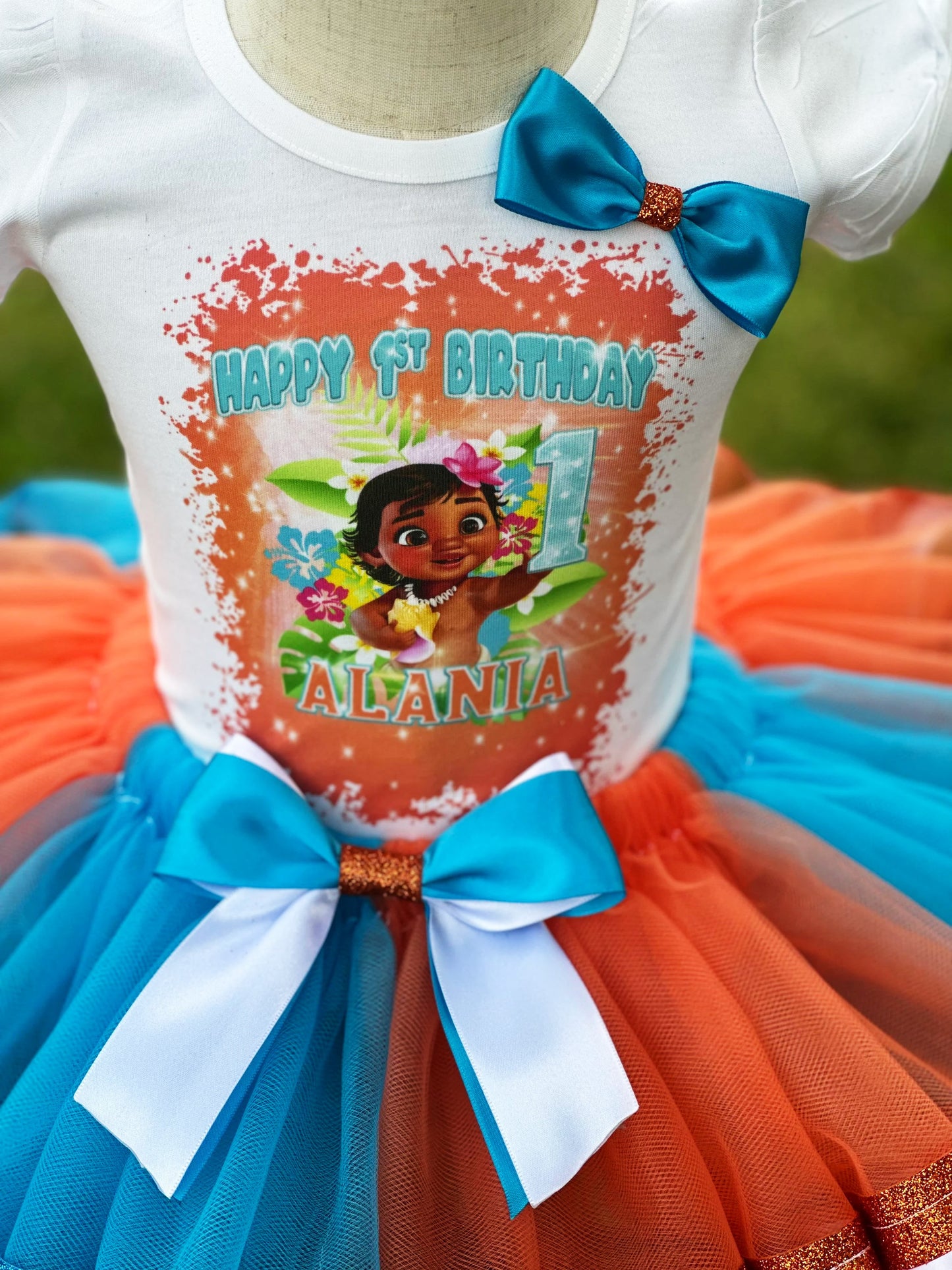 Moana Ribbon Trim Tutu Set