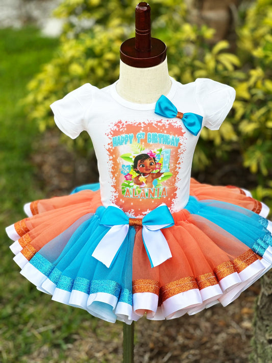 Moana Ribbon Trim Tutu Set