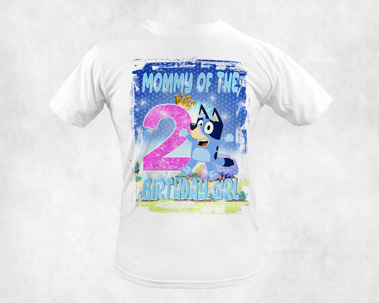 Bluey Girl Themed Family Shirts Centered Front